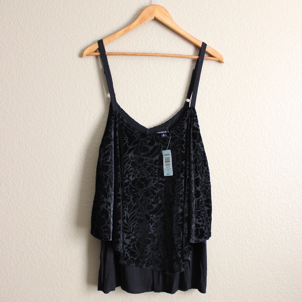 Torrid Black Velvet Double Layer Cami